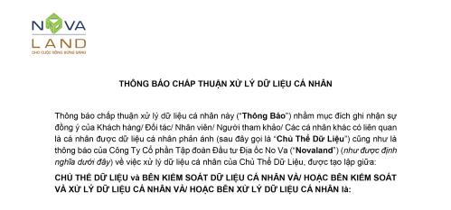 THÔNG BÁO CHẤP THUẬN XỬ LÝ DỮ LIỆU CÁ NHÂN